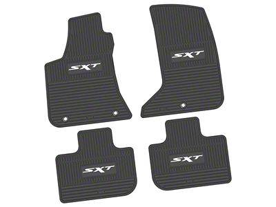 FLEXTREAD Factory Floorpan Fit Custom Vintage Scene Front and Rear Floor Mats with White SXT Insert; Black (11-23 AWD Charger)
