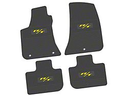 Factory Floorpan Fit Custom Vintage Scene Front and Rear Floor Mats with Yellow 2015 R/T Insert; Black (11-23 RWD Charger)