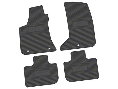 Factory Floorpan Fit Custom Vintage Scene Front and Rear Floor Mats with GT Insert; Black (11-23 AWD Charger)