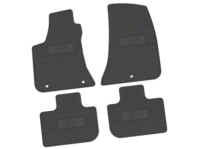 Factory Floorpan Fit Custom Vintage Scene Front and Rear Floor Mats with 2015 R/T Insert; Black (11-23 RWD Charger)