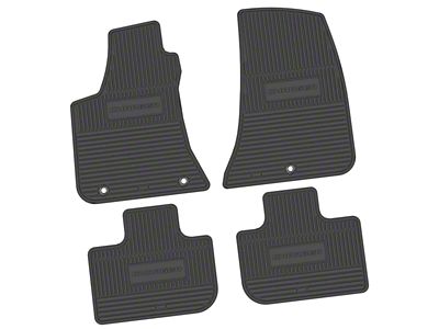 Factory Floorpan Fit Custom Vintage Scene Front and Rear Floor Mats with Charger Insert; Black (11-23 RWD Charger)