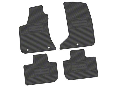 Factory Floorpan Fit Custom Vintage Scene Front and Rear Floor Mats with Charger Insert; Black (11-23 AWD Charger)