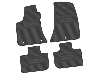 Factory Floorpan Fit Custom Vintage Scene Front and Rear Floor Mats with Daytona Insert; Black (11-23 RWD Charger)