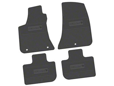 Factory Floorpan Fit Custom Vintage Scene Front and Rear Floor Mats with Hellcat Insert; Black (11-23 RWD Charger)