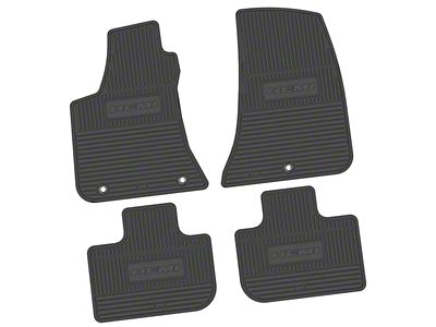 Factory Floorpan Fit Custom Vintage Scene Front and Rear Floor Mats with HEMI Insert; Black (11-23 RWD Charger)