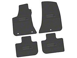 Factory Floorpan Fit Custom Vintage Scene Front and Rear Floor Mats with Scat Pack Insert; Black (11-23 RWD Charger)