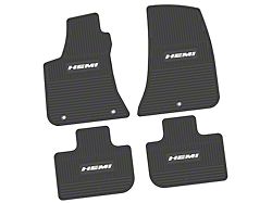 FLEXTREAD Factory Floorpan Fit Custom Vintage Scene Front and Rear Floor Mats with White HEMI Insert; Black (11-23 RWD Charger)