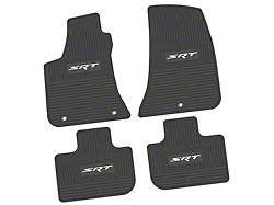 Factory Floorpan Fit Custom Vintage Scene Front and Rear Floor Mats with White SRT Insert; Black (11-23 RWD Charger)