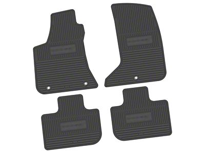 Factory Floorpan Fit Custom Vintage Scene Front and Rear Floor Mats with Dodge Stripe Insert; Black (11-23 AWD Charger)