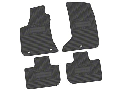 FLEXTREAD Factory Floorpan Fit Custom Vintage Scene Front and Rear Floor Mats with Dodge Stripe Insert; Black (11-23 AWD Charger)