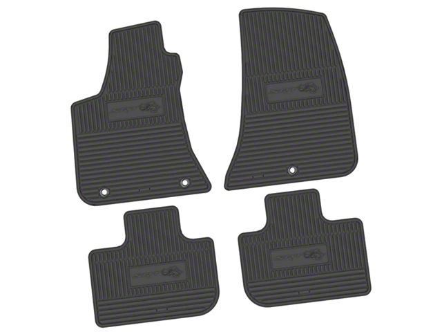 FLEXTREAD Factory Floorpan Fit Custom Vintage Scene Front and Rear Floor Mats with SRT Superbee Insert; Black (11-23 RWD Charger)
