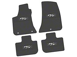 FLEXTREAD Factory Floorpan Fit Custom Vintage Scene Front and Rear Floor Mats with White 2015 R/T Insert; Black (11-23 RWD Charger)
