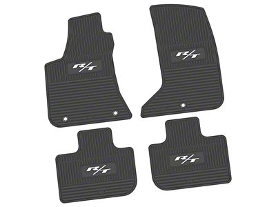 Factory Floorpan Fit Custom Vintage Scene Front and Rear Floor Mats with White 2015 R/T Insert; Black (11-23 AWD Charger)