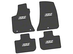 FLEXTREAD Factory Floorpan Fit Custom Vintage Scene Front and Rear Floor Mats with White 392 HEMI Insert; Black (11-23 RWD Charger)