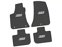 FLEXTREAD Factory Floorpan Fit Custom Vintage Scene Front and Rear Floor Mats with White 392 HEMI Insert; Black (11-23 RWD Charger)