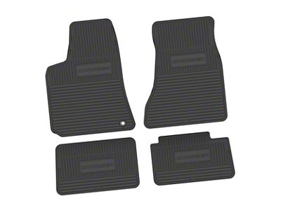 Factory Floorpan Fit Custom Vintage Scene Front and Rear Floor Mats with Charger Insert; Black (06-10 RWD Charger)
