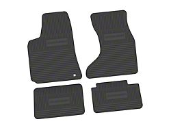 Factory Floorpan Fit Custom Vintage Scene Front and Rear Floor Mats with Charger Insert; Black (07-10 AWD Charger)