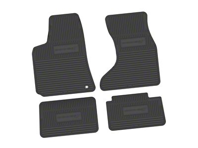 Factory Floorpan Fit Custom Vintage Scene Front and Rear Floor Mats with Dodge and Stripe Insert; Black (07-10 AWD Charger)