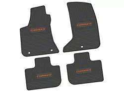 FLEXTREAD Factory Floorpan Fit Custom Vintage Scene Front and Rear Floor Mats with Orange Charger Insert; Black (11-23 AWD Charger)