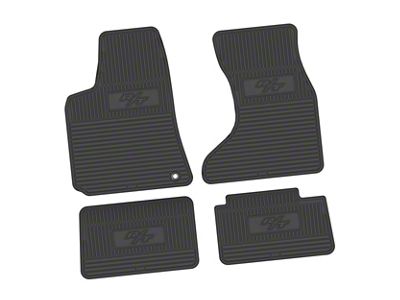 Factory Floorpan Fit Custom Vintage Scene Front and Rear Floor Mats with R/T Insert; Black (07-10 AWD Charger)