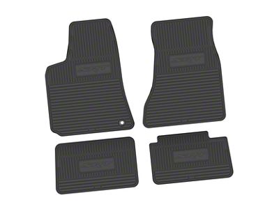 Factory Floorpan Fit Custom Vintage Scene Front and Rear Floor Mats with SRT Insert; Black (06-10 RWD Charger)