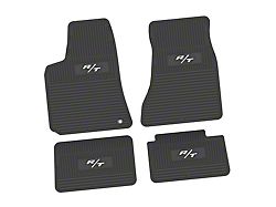 Factory Floorpan Fit Custom Vintage Scene Front and Rear Floor Mats with White R/T Insert; Black (06-10 RWD Charger)