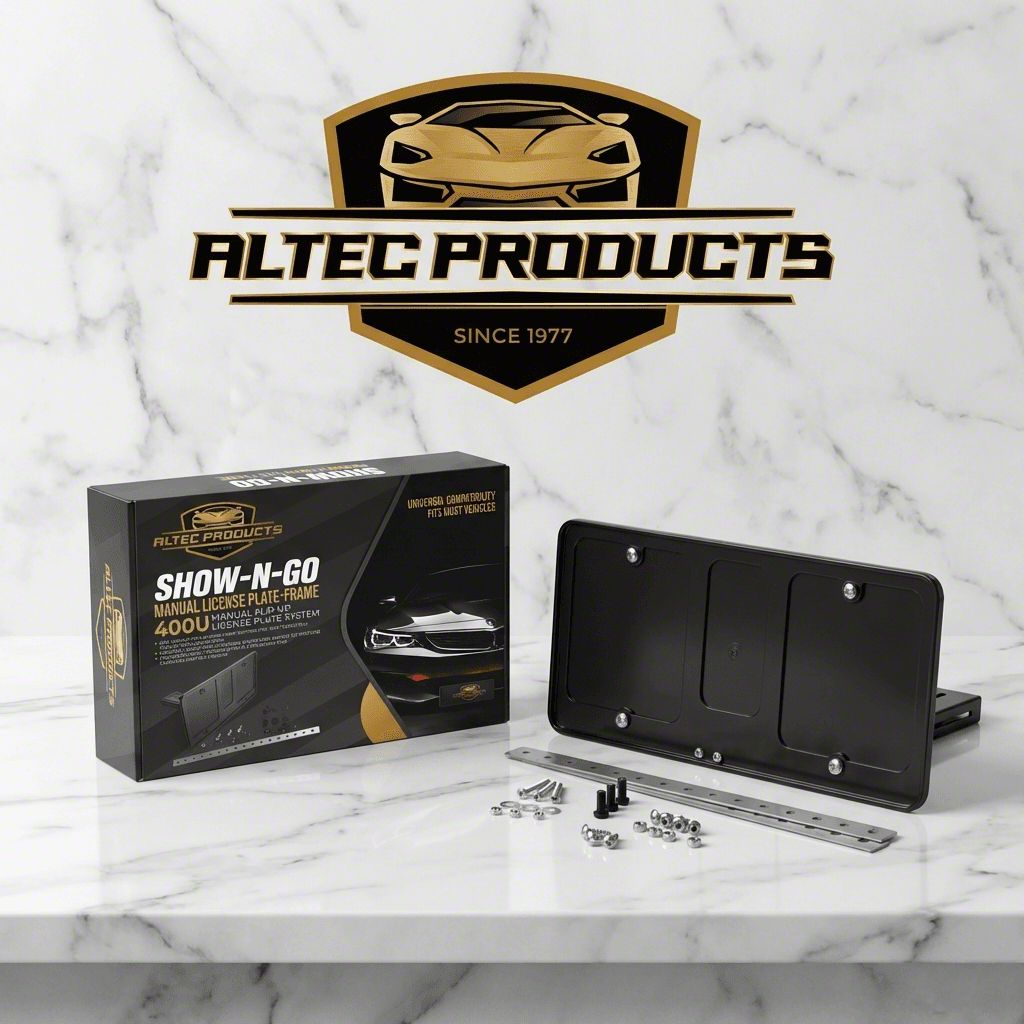 Altec Corvette Show-N-Go Manual Retractable Front License Plate