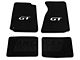 Lloyd Front and Rear Floor Mats with Silver GT Logo; Black (94-98 Mustang Coupe)