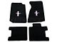 Lloyd Front and Rear Floor Mats with Tri-Bar Pony Logo; Black (94-98 Mustang Convertible)