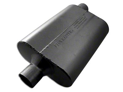 Flowmaster 40 Series Delta Flow Center/Offset Oval Muffler; 2.25-Inch Inlet/2.25-Inch Outlet (Universal; Some Adaptation May Be Required)