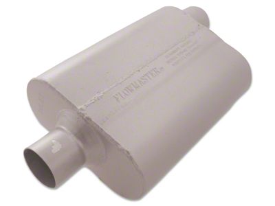 Flowmaster 40 Series Delta Flow Center/Offset Oval Muffler; 2.50-Inch Inlet/2.50-Inch Outlet (Universal; Some Adaptation May Be Required)