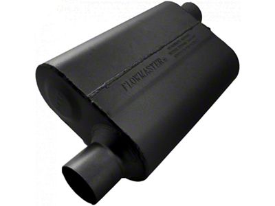 Flowmaster 40 Series Delta Flow Offset/Offset Oval Muffler; 2.50-Inch Inlet/2.50-Inch Outlet (Universal; Some Adaptation May Be Required)