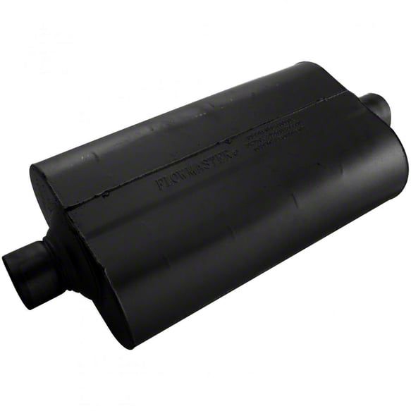 Flowmaster Flowmaster Super 50 Series Center/Center Oval Muffler; 2.50-Inch Inlet/2.50-Inch Outlet