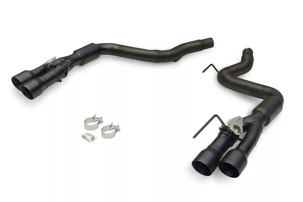 Flowmaster Outlaw Axle-Back Exhaust System with Black Tips (2024 Mustang GT w/ Active Exhaust, Dark Horse)