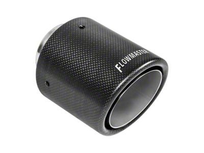 Flowmaster Rolled Angle Cut Double Wall Exhaust Tip; 4-Inch; Carbon Fiber (Fits 2.50-Inch Tailpipe)