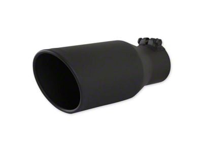 Flowmaster Rolled Angle Cut Exhaust Tip; 4.50-Inch; Black Ceramic Coating (Fits 3-Inch Tailpipe)