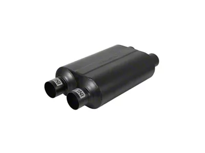 Flowmaster Super 40 Series Dual In/Dual Out Oval Muffler; 2.50-Inch Inlet/2.50-Inch Outlet (Universal; Some Adaptation May Be Required)