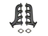Flowtech LS Swap Exhaust Manifolds; Black Ceramic (79-04 Mustang)