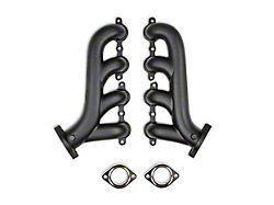 Flowtech LS Swap Exhaust Manifolds; Black Ceramic (79-04 Mustang)