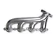 Flowtech LS Swap Exhaust Manifolds; Silver Ceramic (79-04 Mustang)