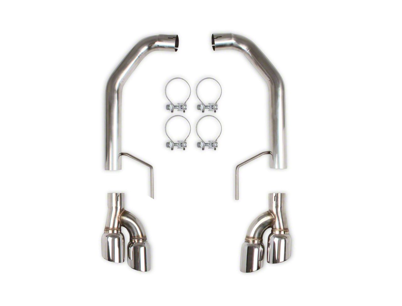 Flowtech Mustang Muffler Delete AxleBack Exhaust with Polished Tips