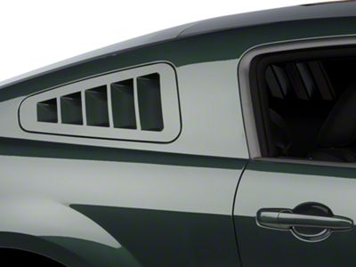 SHR Flush-Mount Quarter Window Louvers; Unpainted (05-09 Mustang Coupe)