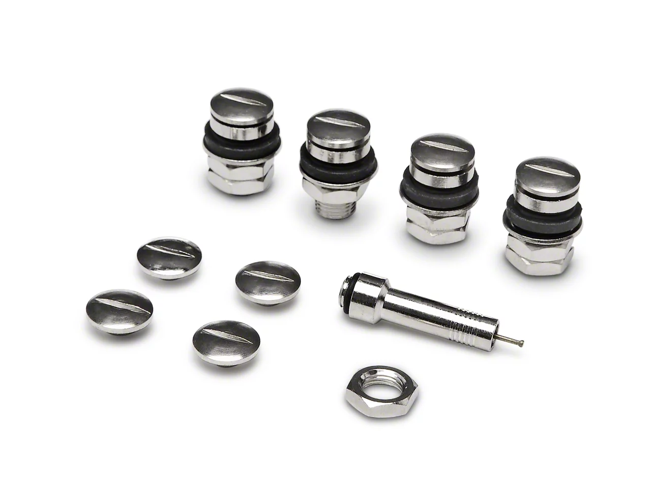 Mustang Flush Mount Valve Stems; Set of 4 (Universal; Some Adaptation