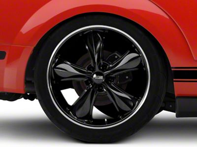 Foose Legend Gloss Black Wheel; Rear Only; 20x10; 40mm Offset (05-09 Mustang GT, V6)