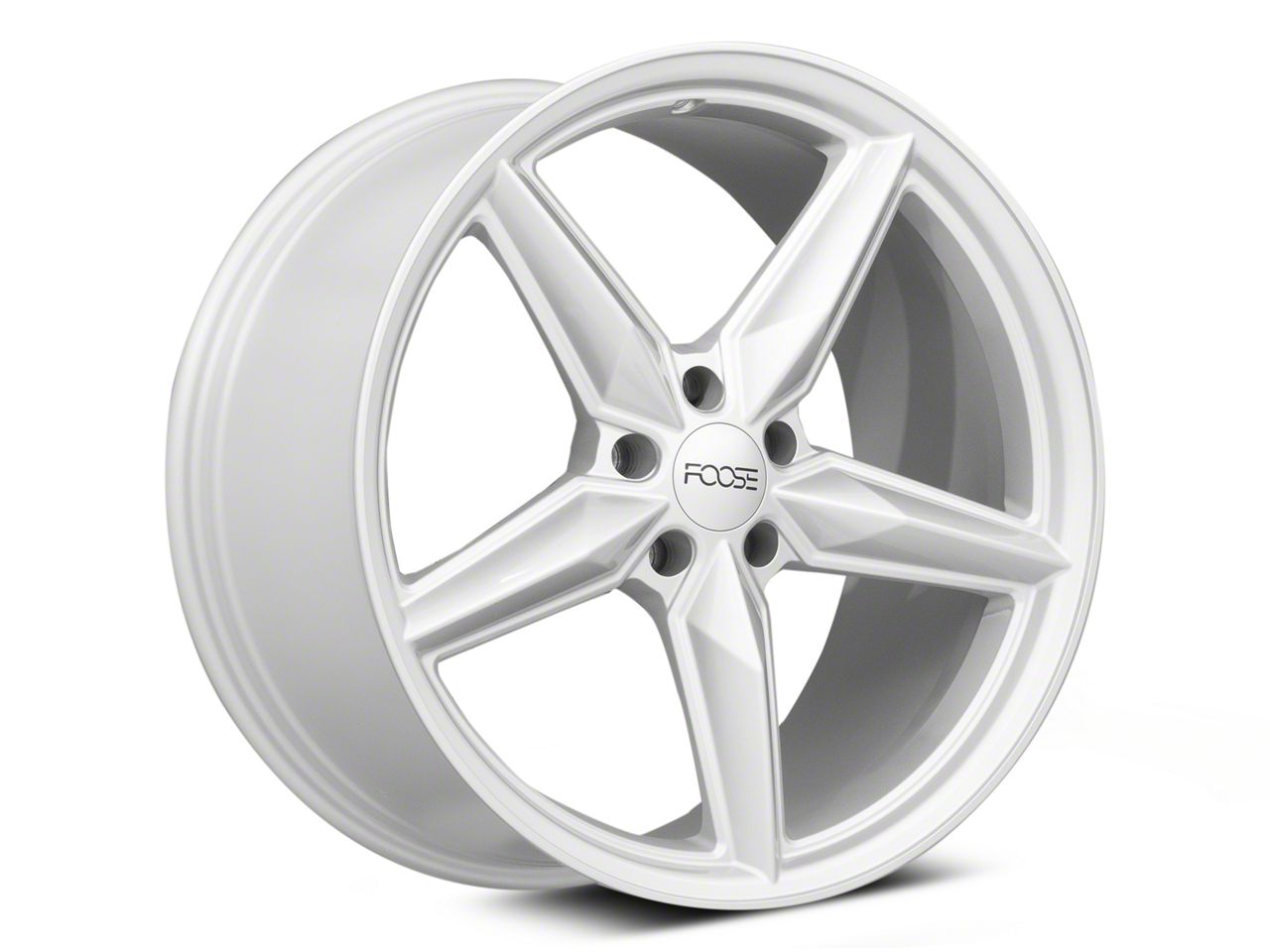 Foose Mustang CF8 Gloss Silver Wheel; Rear Only; 19x11; 50mm Foose Mustang CF8 Gloss Silver Wheel; Rear Only; 19x11; 50mm