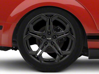 Foose Impala Gloss Black Wheel; Rear Only; 20x10.5 (05-09 Mustang)