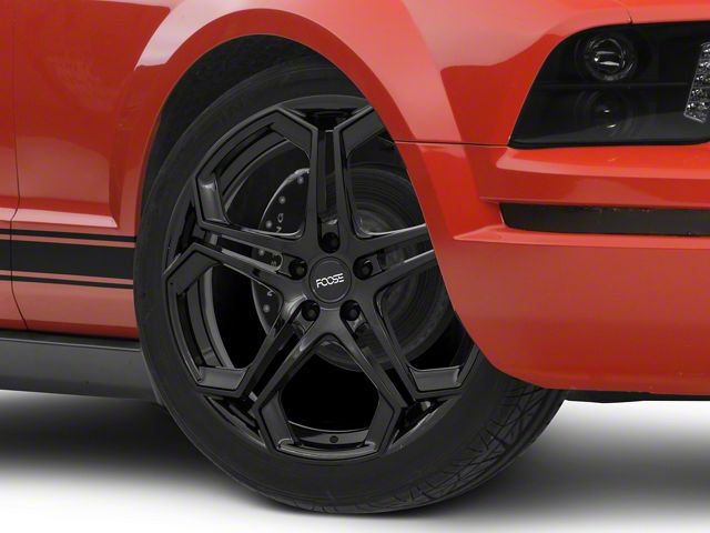 Foose Impala Gloss Black Wheel; 20x9 (05-09 Mustang)