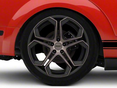 Foose Impala Matte Black Machined Wheel; Rear Only; 20x10.5 (05-09 Mustang)