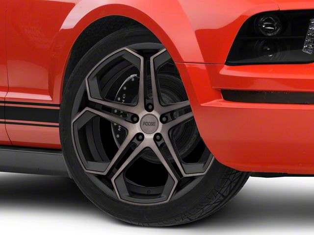 Foose Impala Matte Black Machined Wheel; 20x9 (05-09 Mustang)