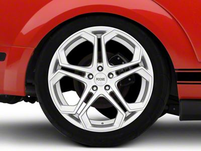 Foose Impala Silver Machined Wheel; Rear Only; 20x10.5; 40mm Offset (05-09 Mustang)